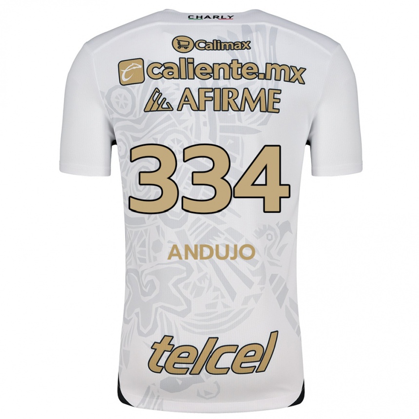 Kids Football Favio Andujo #334 White Black Away Jersey 2024/25 T-Shirt Uk