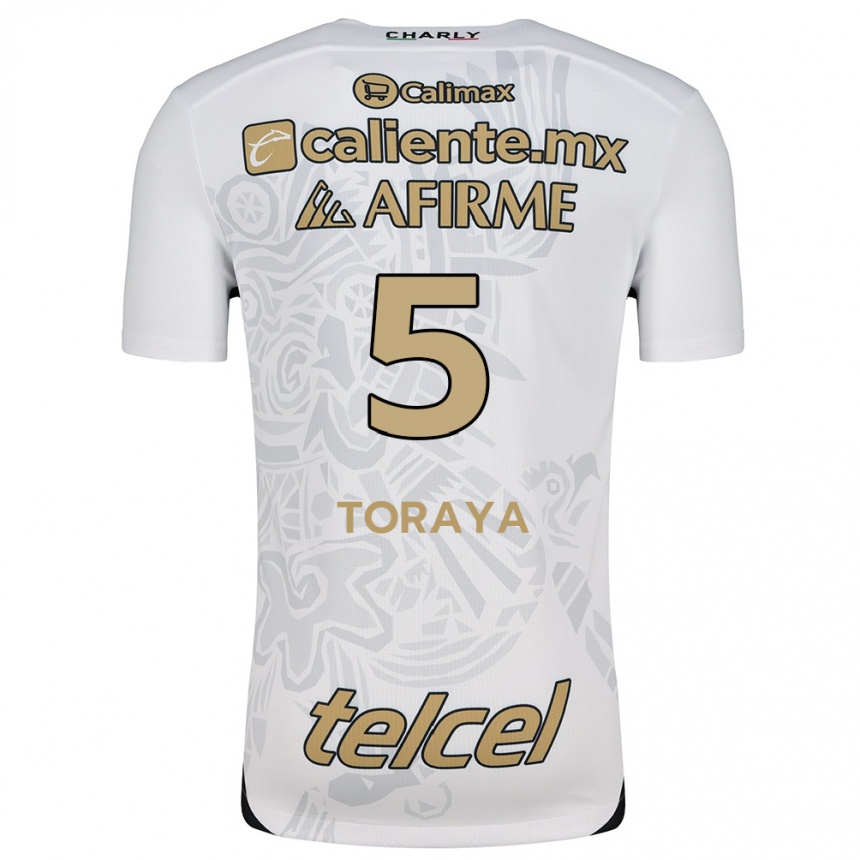 Kids Football Yadira Toraya #5 White Black Away Jersey 2024/25 T-Shirt Uk