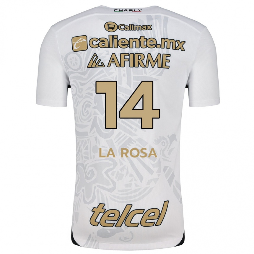 Kids Football Joselyn De La Rosa #14 White Black Away Jersey 2024/25 T-Shirt Uk