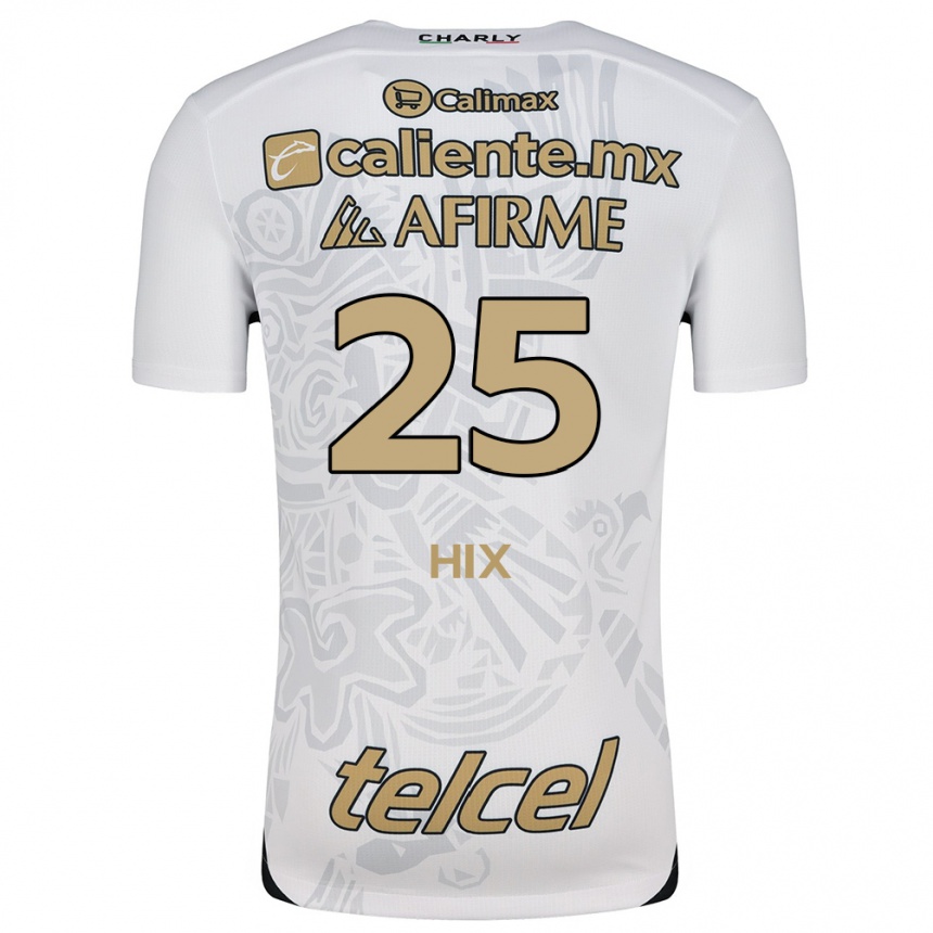 Kids Football Angelina Hix #25 White Black Away Jersey 2024/25 T-Shirt Uk