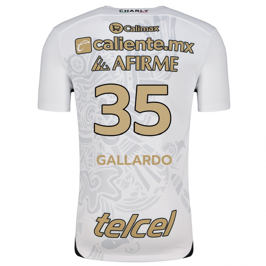 Kids Football Gloriaisabel Gallardo #35 White Black Away Jersey 2024/25 T-Shirt Uk