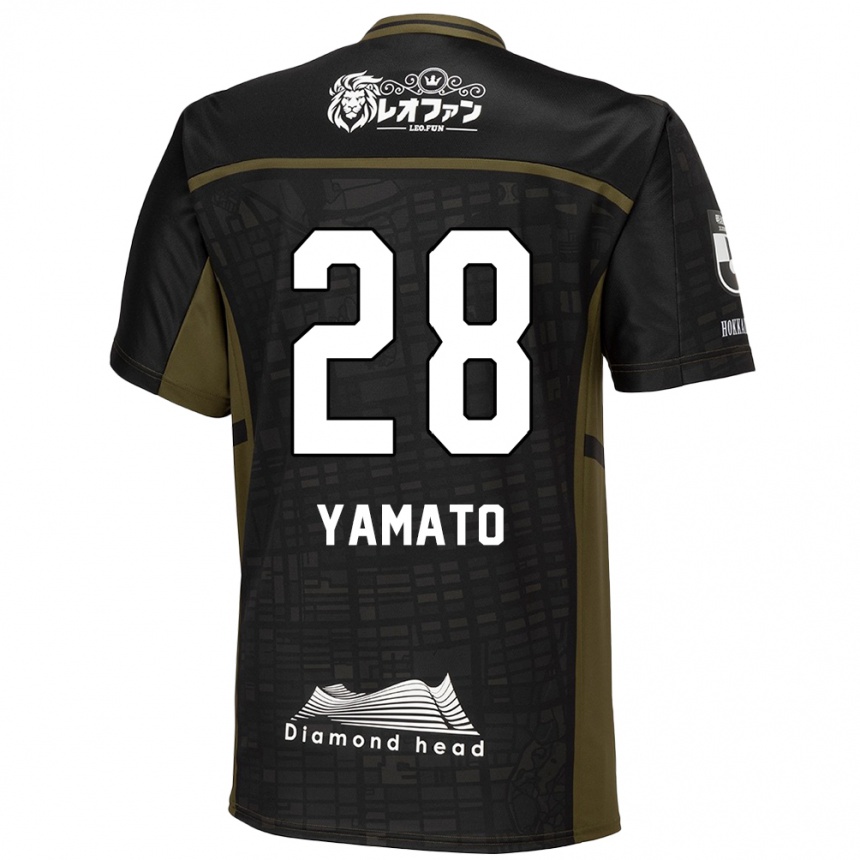 Kids Football Yamato Okada #28 Black Green Away Jersey 2024/25 T-Shirt Uk