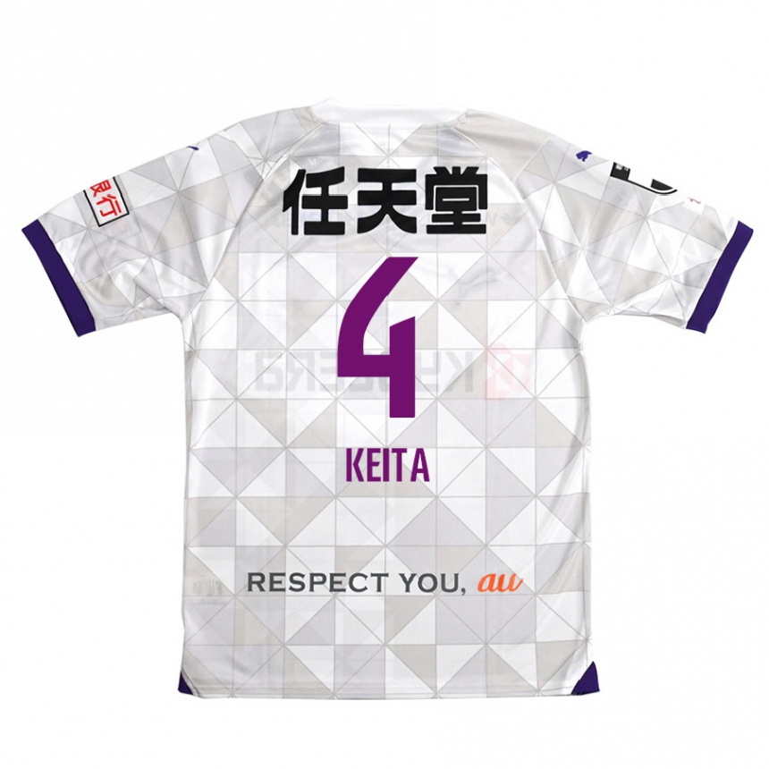 Kids Football Keita Matsuda #4 White Purple Away Jersey 2024/25 T-Shirt Uk