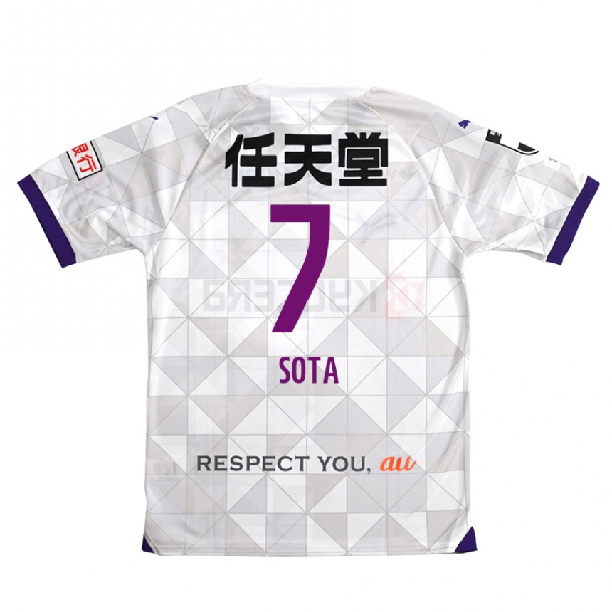 Kids Football Sota Kawasaki #7 White Purple Away Jersey 2024/25 T-Shirt Uk