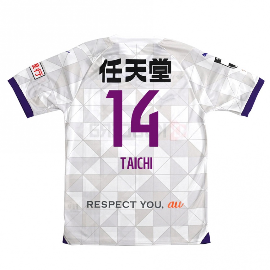 Kids Football Taichi Hara #14 White Purple Away Jersey 2024/25 T-Shirt Uk