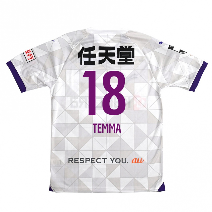 Kids Football Temma Matsuda #18 White Purple Away Jersey 2024/25 T-Shirt Uk