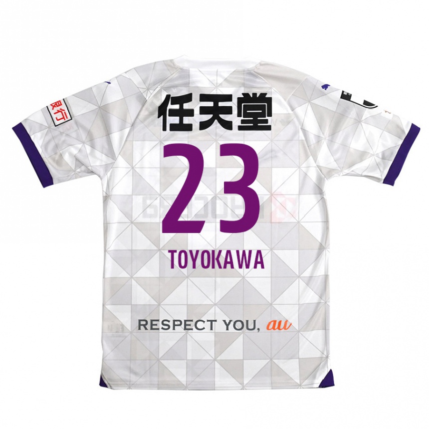 Kids Football Yuta Toyokawa #23 White Purple Away Jersey 2024/25 T-Shirt Uk