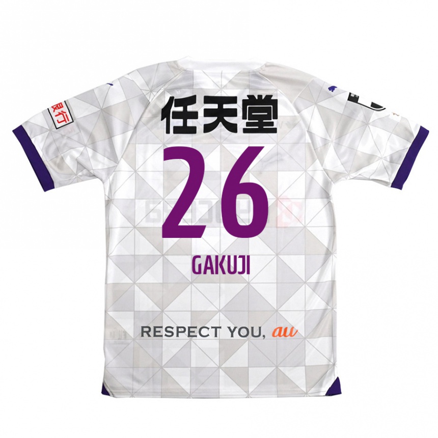 Kids Football Gakuji Ota #26 White Purple Away Jersey 2024/25 T-Shirt Uk