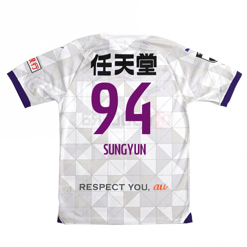 Kids Football Sung-Yun Gu #94 White Purple Away Jersey 2024/25 T-Shirt Uk