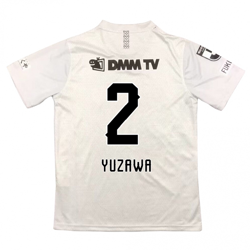 Kids Football Masato Yuzawa #2 Gray Black Away Jersey 2024/25 T-Shirt Uk