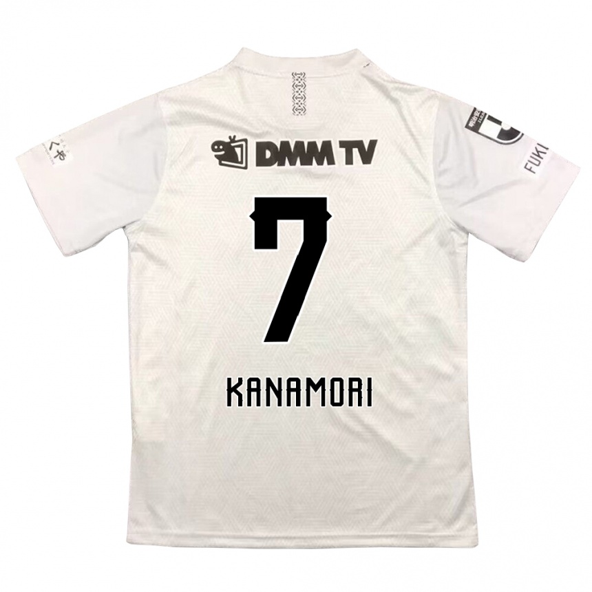 Kids Football Takeshi Kanamori #7 Gray Black Away Jersey 2024/25 T-Shirt Uk