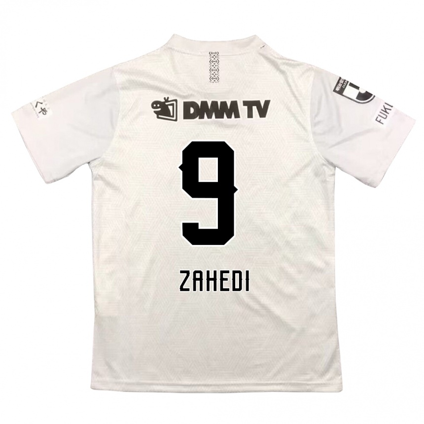 Kids Football Shahab Zahedi #9 Gray Black Away Jersey 2024/25 T-Shirt Uk