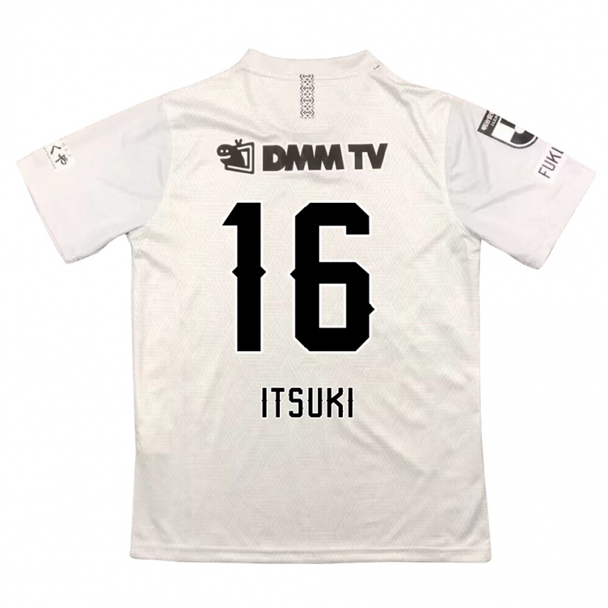 Kids Football Itsuki Oda #16 Gray Black Away Jersey 2024/25 T-Shirt Uk