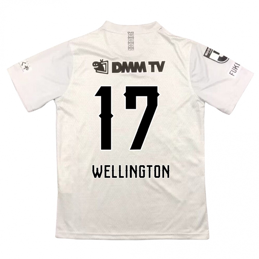 Kids Football Wellington #17 Gray Black Away Jersey 2024/25 T-Shirt Uk