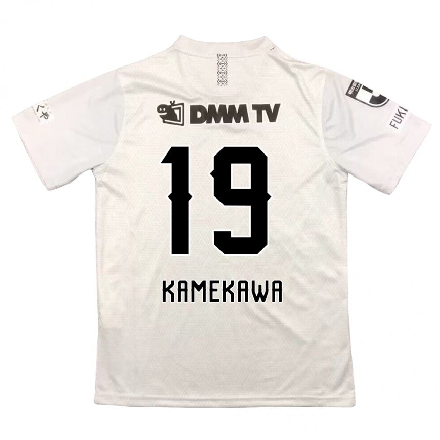 Kids Football Masashi Kamekawa #19 Gray Black Away Jersey 2024/25 T-Shirt Uk