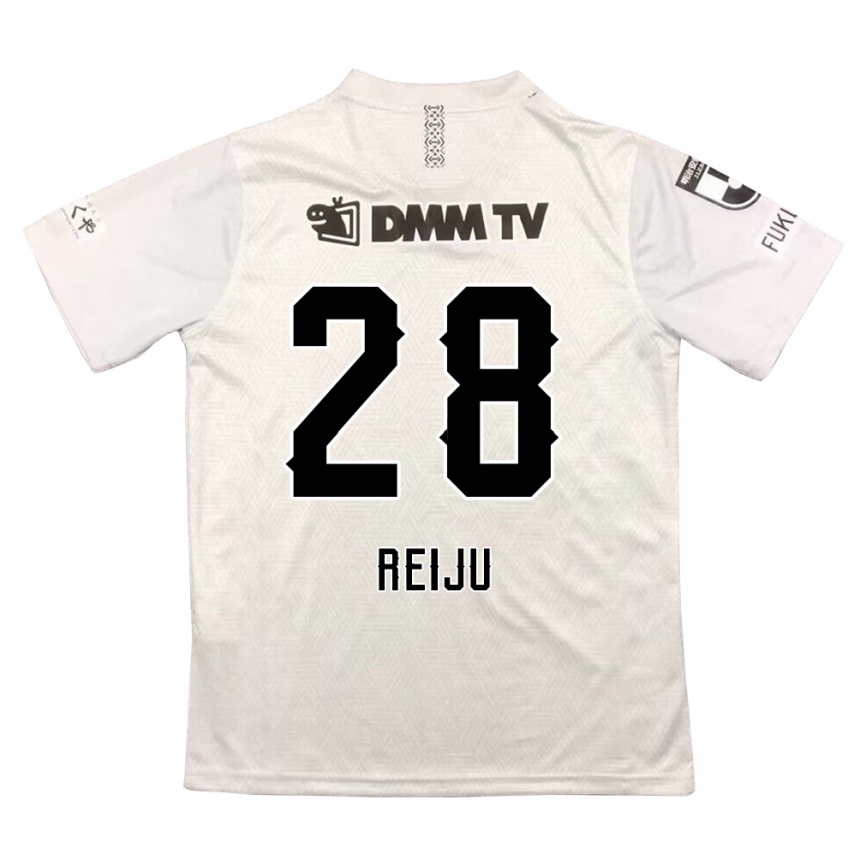 Kids Football Reiju Tsuruno #28 Gray Black Away Jersey 2024/25 T-Shirt Uk