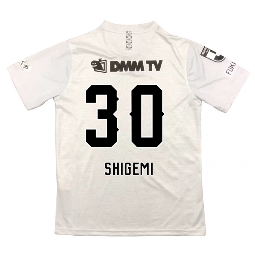 Kids Football Masato Shigemi #30 Gray Black Away Jersey 2024/25 T-Shirt Uk