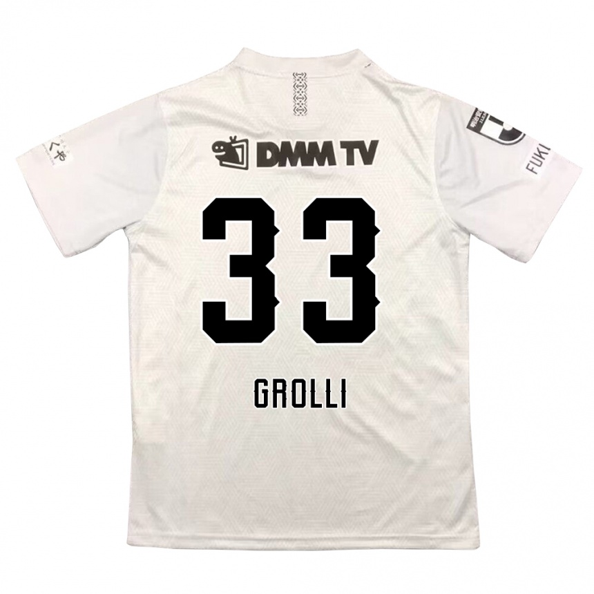 Kids Football Douglas Grolli #33 Gray Black Away Jersey 2024/25 T-Shirt Uk