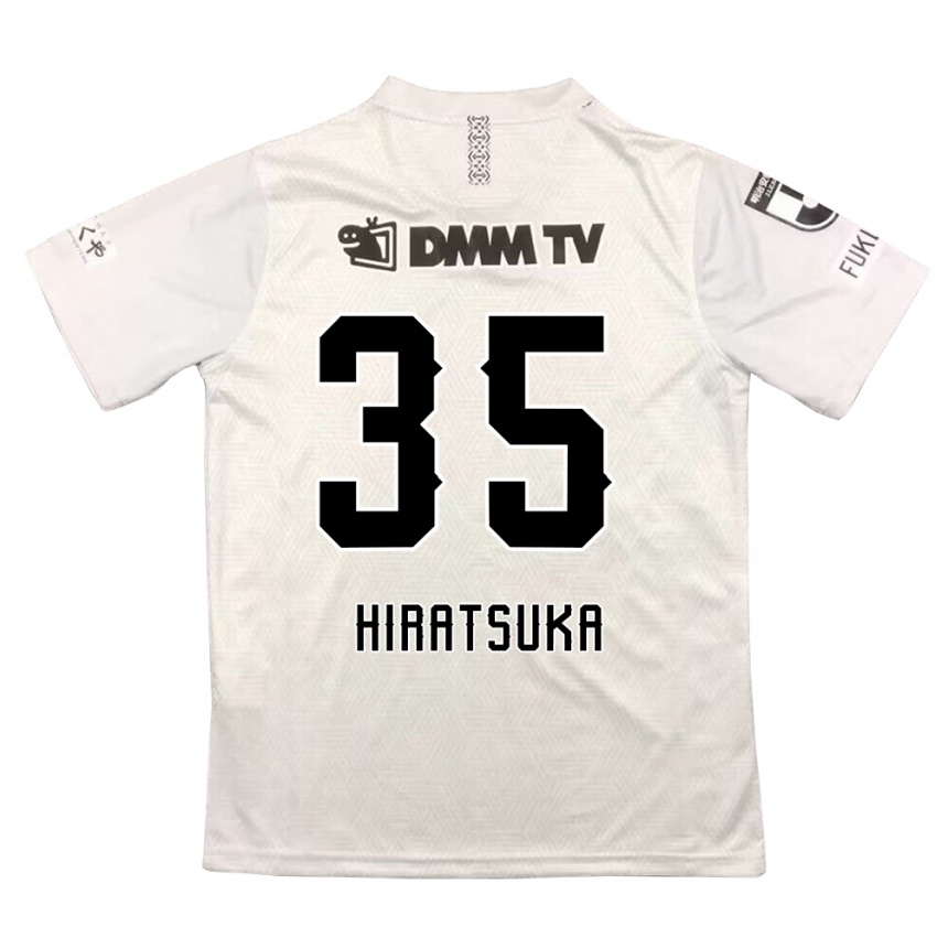 Kids Football Yuto Hiratsuka #35 Gray Black Away Jersey 2024/25 T-Shirt Uk