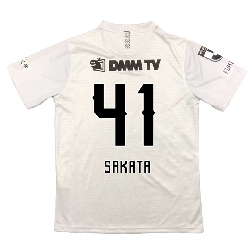 Kids Football Daiki Sakata #41 Gray Black Away Jersey 2024/25 T-Shirt Uk