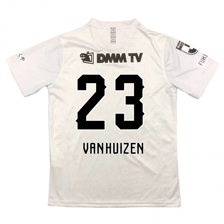 Kids Football Haruki Christopher Van Huizen #23 Gray Black Away Jersey 2024/25 T-Shirt Uk