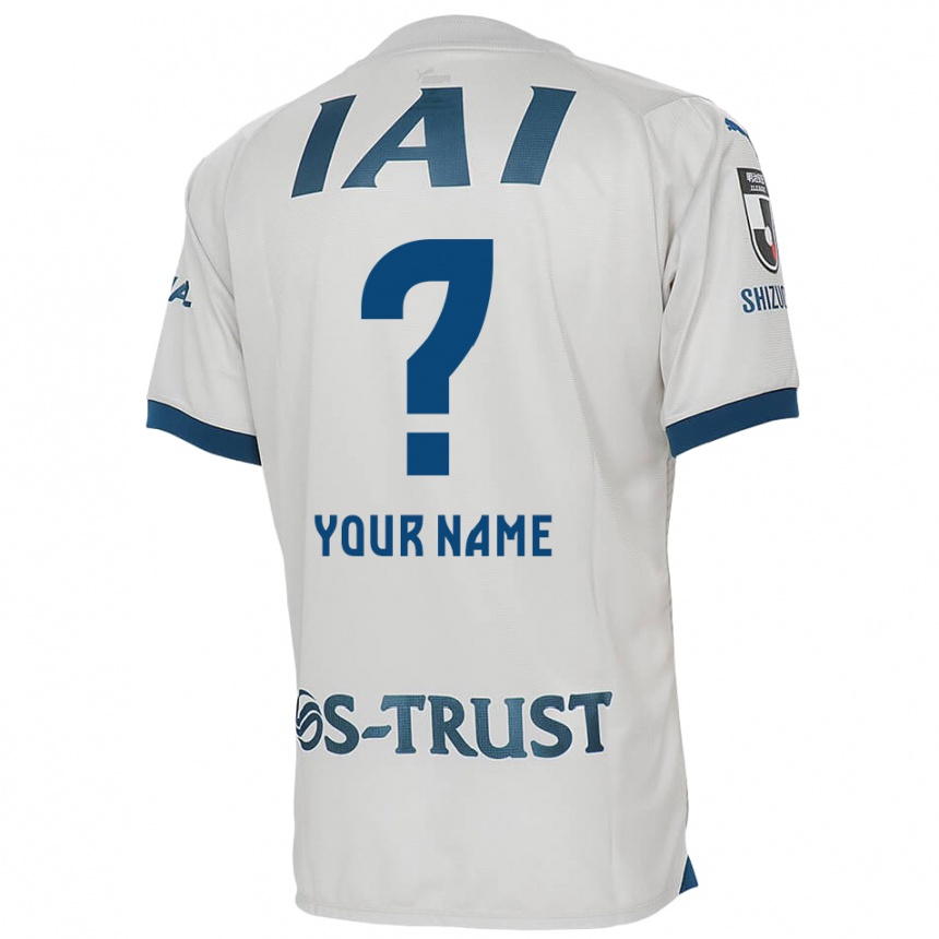 Kids Football Your Name #0 White Blue Away Jersey 2024/25 T-Shirt Uk