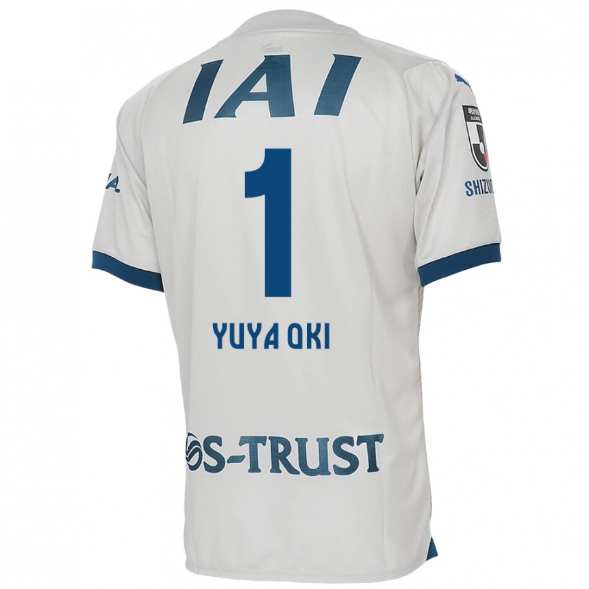 Kids Football Yuya Oki #1 White Blue Away Jersey 2024/25 T-Shirt Uk