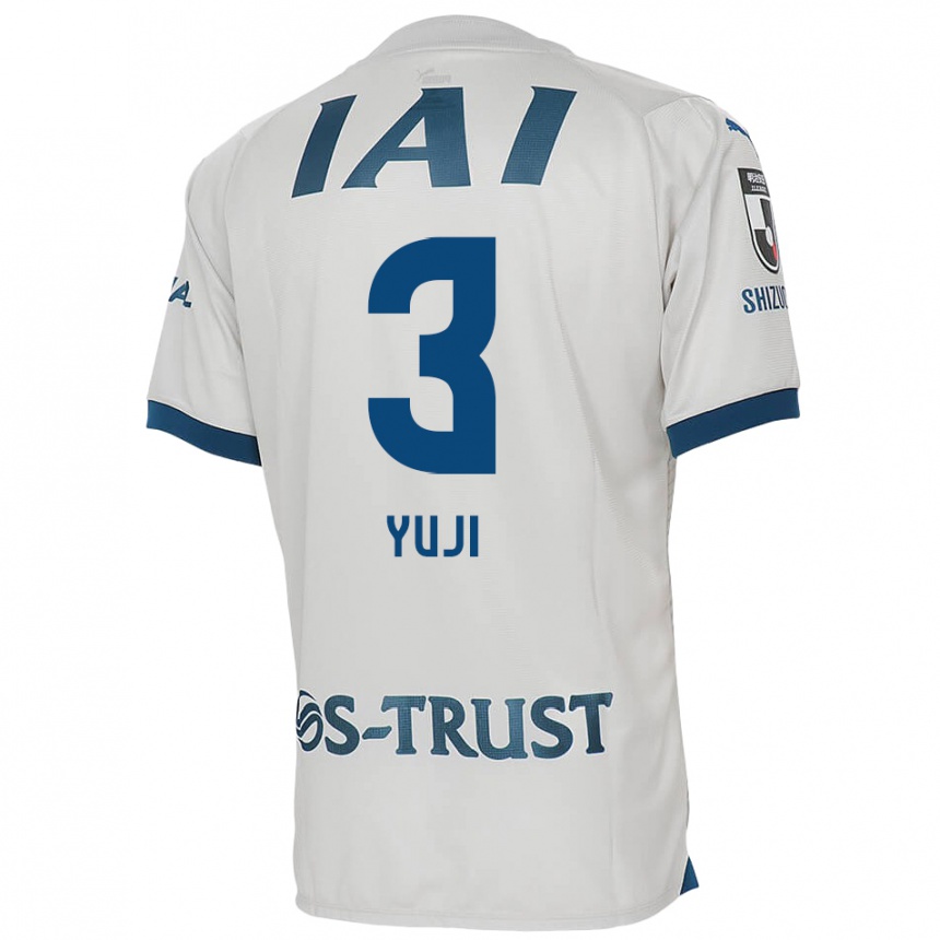 Kids Football Yuji Takahashi #3 White Blue Away Jersey 2024/25 T-Shirt Uk