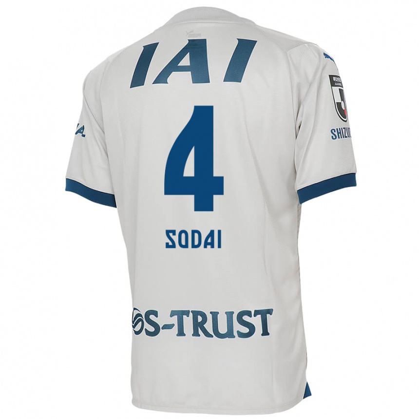 Kids Football Sodai Hasukawa #4 White Blue Away Jersey 2024/25 T-Shirt Uk