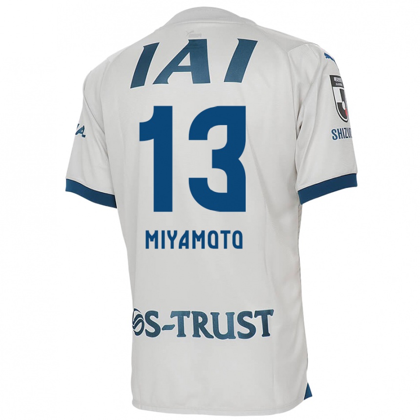 Kids Football Kota Miyamoto #13 White Blue Away Jersey 2024/25 T-Shirt Uk