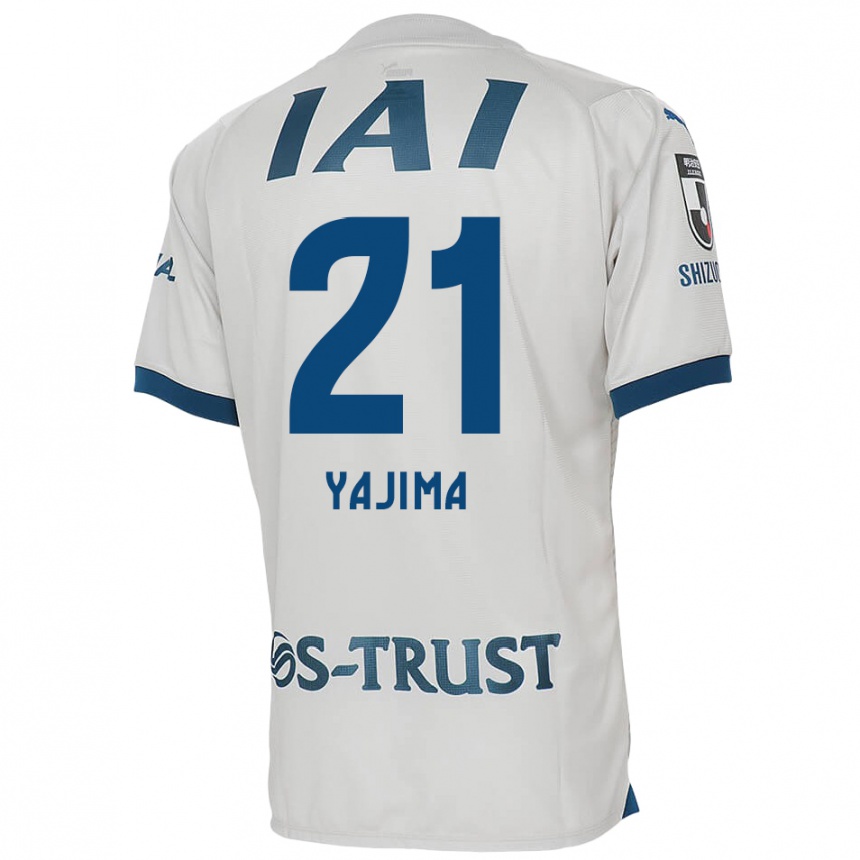 Kids Football Shinya Yajima #21 White Blue Away Jersey 2024/25 T-Shirt Uk