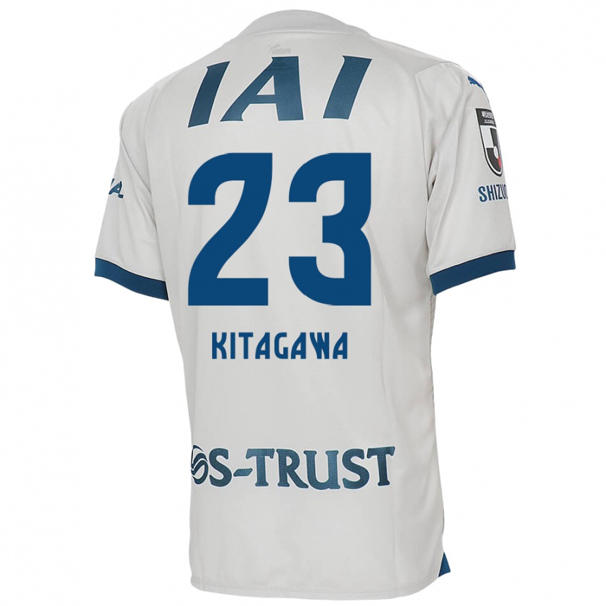 Kids Football Koya Kitagawa #23 White Blue Away Jersey 2024/25 T-Shirt Uk