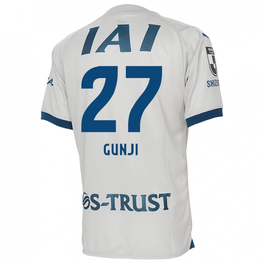 Kids Football Riku Gunji #27 White Blue Away Jersey 2024/25 T-Shirt Uk