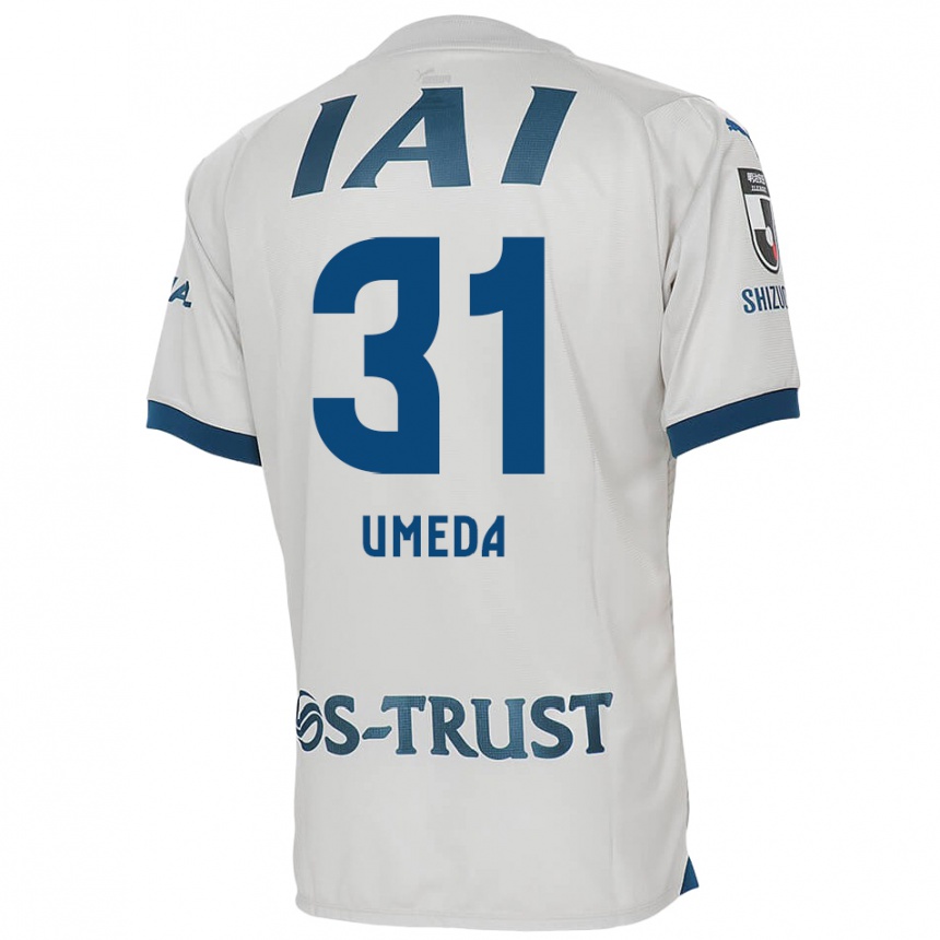 Kids Football Togo Umeda #31 White Blue Away Jersey 2024/25 T-Shirt Uk