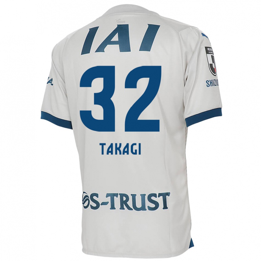 Kids Football Sen Takagi #32 White Blue Away Jersey 2024/25 T-Shirt Uk