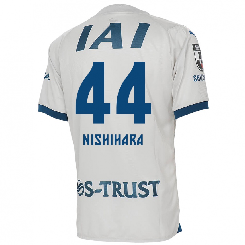 Kids Football Motoki Nishihara #44 White Blue Away Jersey 2024/25 T-Shirt Uk