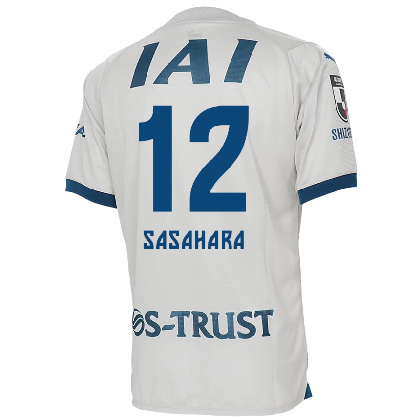 Kids Football Kenshin Sasahara #12 White Blue Away Jersey 2024/25 T-Shirt Uk