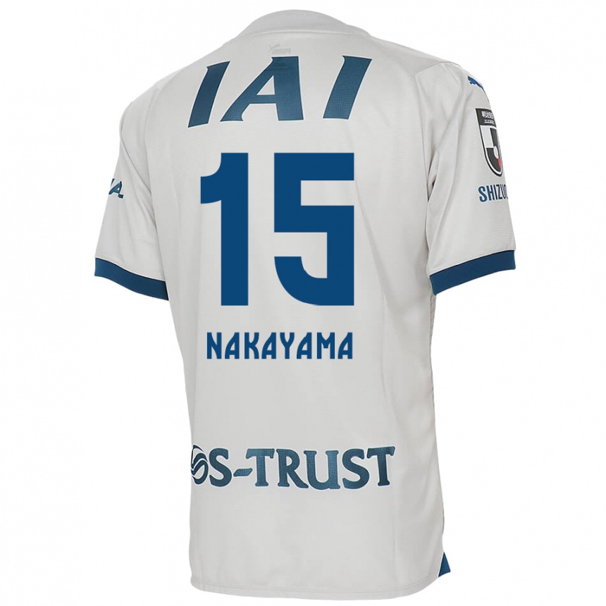 Kids Football Atsuki Nakayama #15 White Blue Away Jersey 2024/25 T-Shirt Uk