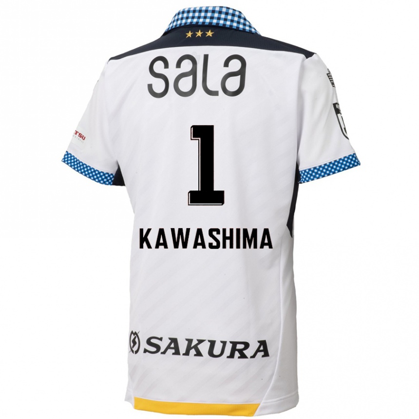 Kids Football Eiji Kawashima #1 White Black Away Jersey 2024/25 T-Shirt Uk