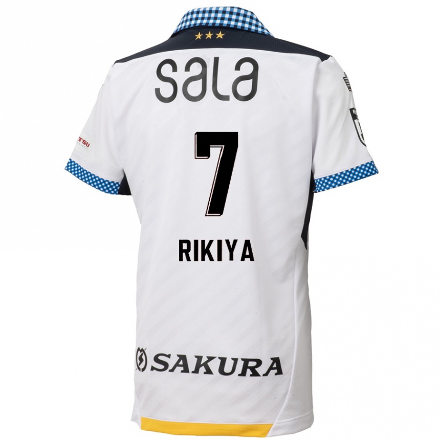 Kids Football Rikiya Uehara #7 White Black Away Jersey 2024/25 T-Shirt Uk