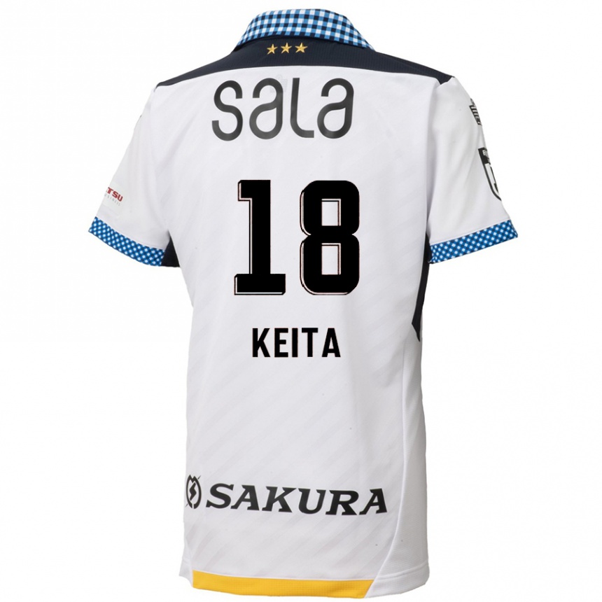 Kids Football Keita Takahata #18 White Black Away Jersey 2024/25 T-Shirt Uk