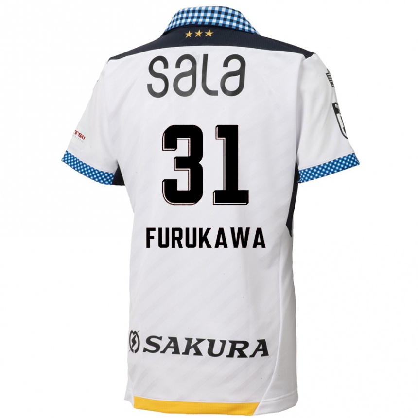 Kids Football Yosuke Furukawa #31 White Black Away Jersey 2024/25 T-Shirt Uk