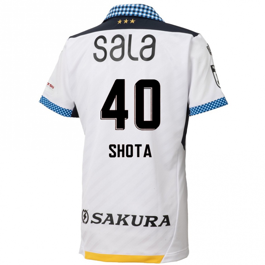 Kids Football Shota Kaneko #40 White Black Away Jersey 2024/25 T-Shirt Uk