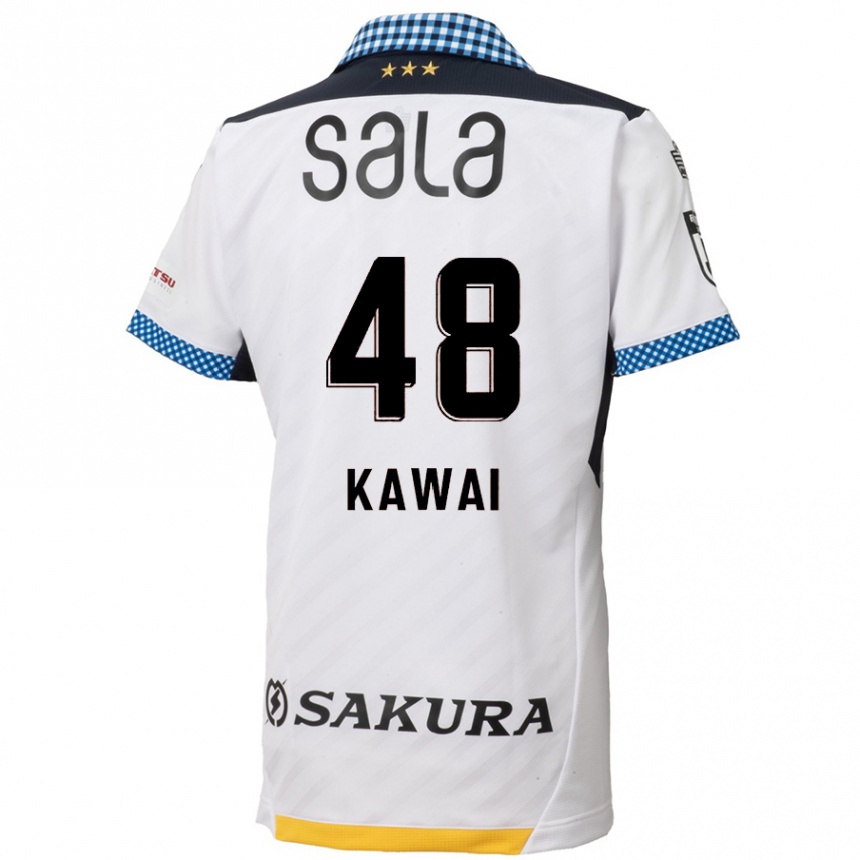 Kids Football Tokumo Kawai #48 White Black Away Jersey 2024/25 T-Shirt Uk