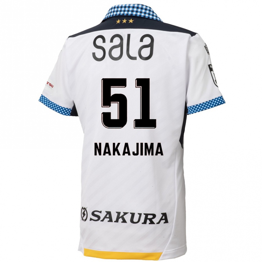 Kids Football Keitaro Nakajima #51 White Black Away Jersey 2024/25 T-Shirt Uk