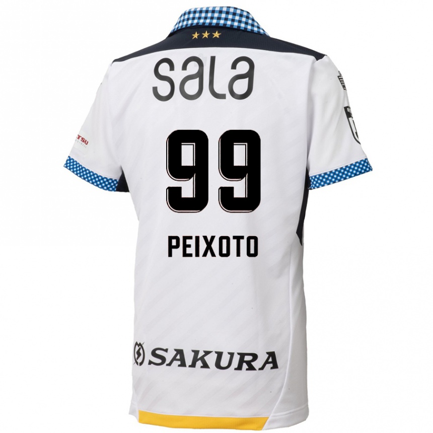 Kids Football Matheus Peixoto #99 White Black Away Jersey 2024/25 T-Shirt Uk