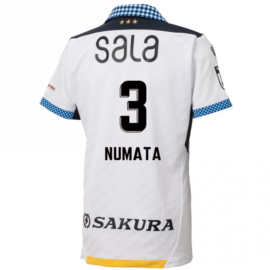 Kids Football Taiki Numata #3 White Black Away Jersey 2024/25 T-Shirt Uk