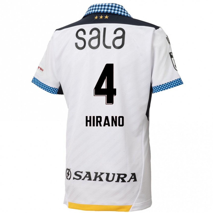 Kids Football Rion Hirano #4 White Black Away Jersey 2024/25 T-Shirt Uk