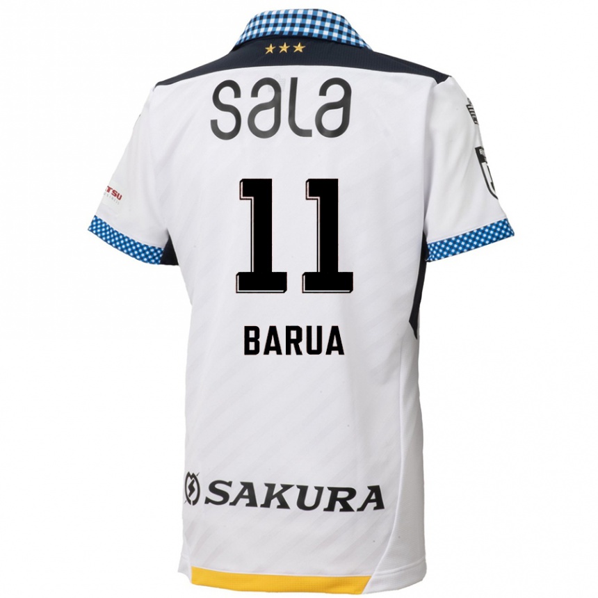 Kids Football Roi Barua #11 White Black Away Jersey 2024/25 T-Shirt Uk