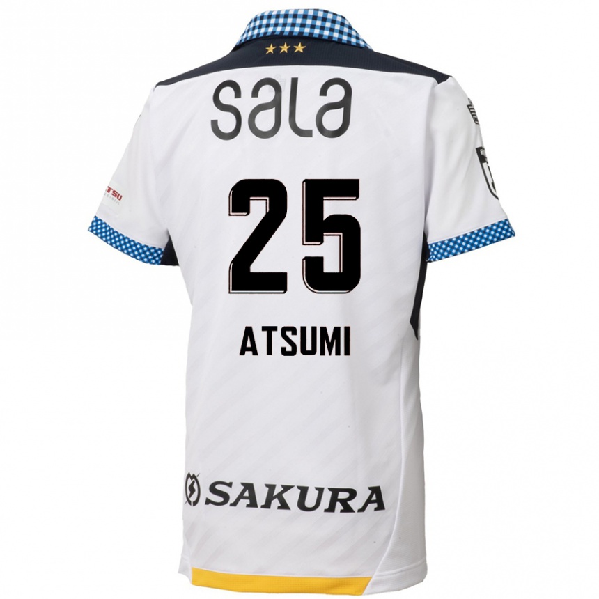 Kids Football Keita Atsumi #25 White Black Away Jersey 2024/25 T-Shirt Uk